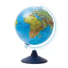 Глобус физико-политический рельефный Globen, 32 см. интерактивный, с подсветкой от батареек на круглой подставке