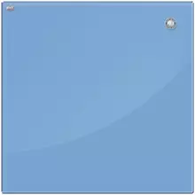 Доска стеклянная магнитно-маркерная 2х3 "Office" 45*45 см. голубая маркер 6 магнитов