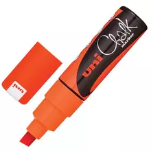 Маркер меловой UNI "Chalk", 8 мм. оранжевый, влагостираемый, для гладких поверхностей