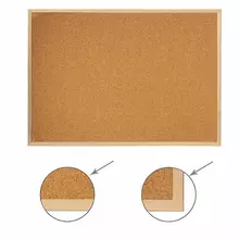 Доска пробковая для объявлений 100х150 см. деревянная рамка гарантия 10 лет Россия Brauberg