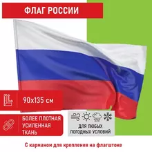 Флаг России 90х135 см. без герба, ПОВЫШЕННАЯ прочность и влагозащита, флажная сетка, Staff