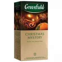 Чай GREENFIELD (Гринфилд) "Christmas Mystery" ("Таинство Рождества") черный с корицей 25 пакетиков по 15 г. 0434-10