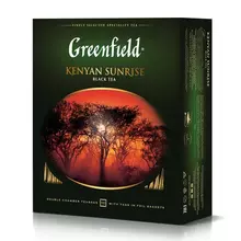 Чай GREENFIELD (Гринфилд) "Kenyan Sunrise" ("Рассвет в Кении") черный 100 пакетиков в конвертах по 2 г. 0600-09