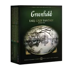 Чай GREENFIELD (Гринфилд) "Earl Grey Fantasy" черный с бергамотом 100 пакетиков в конвертах по 2 г. 0584-09