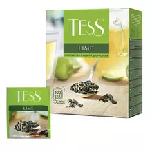 Чай TESS (Тесс) "Lime" зеленый с цедрой цитрусовых 100 пакетиков по 15 г. 0920-09