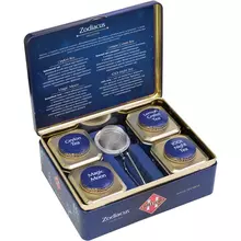 Чай HILLTOP "Зодиак" коллекция листового чая и заварная ложка-ситечко в шкатулке 200 г. F507