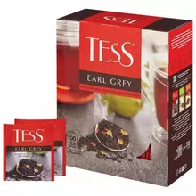 Чай TESS (Тесс) "Earl Grey" черный с цедрой лимона 100 пакетиков в конвертах по 18 г. 1251-09