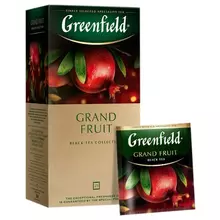 Чай GREENFIELD (Гринфилд) "Grand Fruit" черный гранат-розмарин 25 пакетиков в конвертах по 15 г. 1387-10