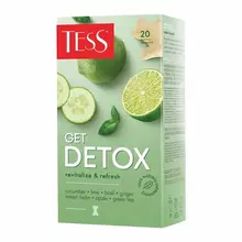 Чай TESS (Тесс) "Get Detox" зеленый с пряностями и цитрусом 20 пакетиков по 15 г. 1669-12
