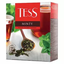 Чай TESS (Тесс) "Minty" черный с мятой 100 пакетиков по 15 г. 1663-09