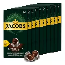 Кофе в алюминиевых капсулах JACOBS "Espresso 10 Intenso" для кофемашин Nespresso 10 порций