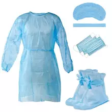 Комплект одежды защитный стерильный (халат шапочка маска бахилы) NF