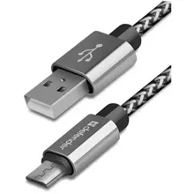 Кабель Defender USB08-03T PRO USB(AM) - microUSB (B) 2.1A output, в оплетке, 1m, белый
