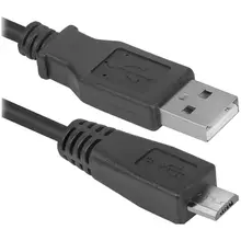 Кабель Defender USB08-06 USB2.0 (A) - microUSB (B) 1,8 м. черный