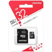 Карта памяти SmartBuy MicroSDHC 32GB UHS-1 Class 10 скорость чтения 30 мб/сек (с адаптером SD)