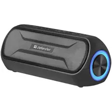 Колонка портативная Defender Enjoy S1000, 2*10W, Bluetooth, FM, microSD, USB, 2000 мА*ч, подсветка, черный