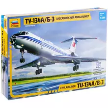Модель для сборки ZVEZDA "Пассажирский авиалайнер ТУ-134" масштаб 1:144