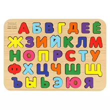 Обучающая игра Три Совы Рамка-вкладыш "Изучаем буквы" русский алфавит дерево яркие цвета