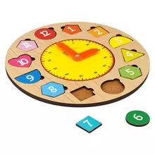 Обучающая игра Три Совы Часы-вкладыши "Учим время" дерево