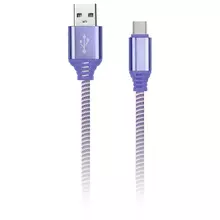 Кабель Smartbuy iK-3112NS USB2.0 (A) - Type C в оплетке 2A output 1 м. фиолетовый