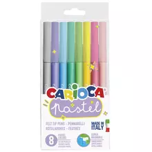 Фломастеры Carioca "Pastel" 8 цв. смываемые ПВХ