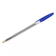 Ручка шариковая Стамм. "111" синяя 10 мм. прозрачный корпус