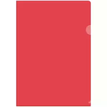 Папка-уголок OfficeSpace А4 150 мкм. пластик прозрачная красная