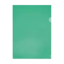 Папка-уголок Стамм. А4 150 мкм. пластик прозрачная зеленая