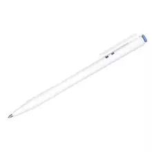 Ручка шариковая автоматическая Стамм. синяя 07 мм. белый корпус