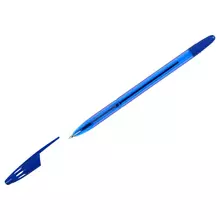 Ручка шариковая Стамм. "555" синяя 07 мм. тонированный корпус