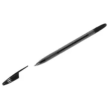 Ручка шариковая Стамм. "555" черная 07 мм. тонированный корпус