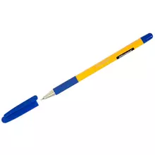Ручка шариковая OfficeSpace "Yellow Stone" синяя 07 мм. грип штрихкод