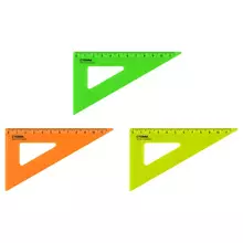 Треугольник 30° 11 см. Стамм. пластиковый прозрачный неоновые цвета ассорти