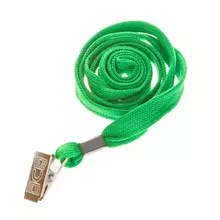 Шнурок для бейджей OfficeSpace 45 см. металлический клип зеленый