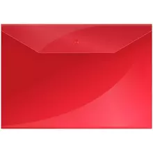 Папка-конверт на кнопке OfficeSpace А4 120 мкм. пластик красная