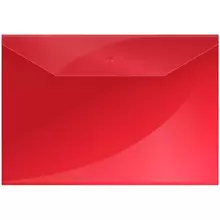 Папка-конверт на кнопке OfficeSpace А4 150 мкм. пластик красная