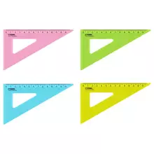 Треугольник 30° 13 см. Стамм. пластиковый прозрачный неоновые цвета ассорти