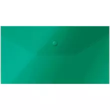Папка-конверт на кнопке OfficeSpace С6 150 мкм. пластик зеленая