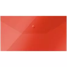 Папка-конверт на кнопке OfficeSpace С6 150 мкм. пластик красная