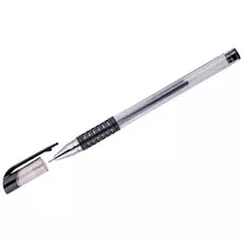 Ручка гелевая OfficeSpace черная 05 мм. грип игольчатый стержень