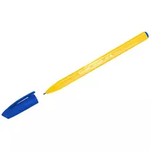Ручка шариковая Luxor "InkGlide 100 Icy" синяя 07 мм. трехгранная оранжевый корпус