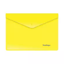 Папка-конверт на кнопке Berlingo А5+ 180 мкм. желтая