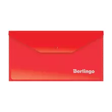 Папка-конверт на кнопке Berlingo С6 180 мкм. красная