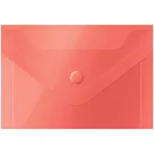 Папка-конверт на кнопке OfficeSpace А7 (74*105 мм.) 150 мкм. пластик красная