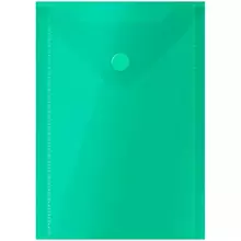 Папка-конверт на кнопке OfficeSpace А6 (105*148 мм.) 150 мкм. пластик зеленая
