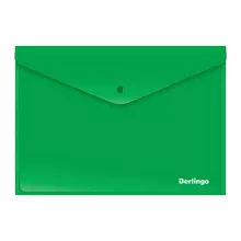 Папка-конверт на кнопке Berlingo А4 180 мкм. непрозрачная зеленая