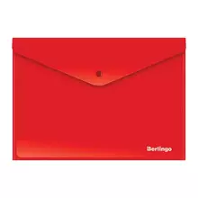 Папка-конверт на кнопке Berlingo А4 180 мкм. непрозрачная красная