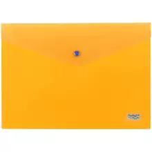 Папка-конверт на кнопке Мульти-Пульти А4 160 мкм. полупрозрачная оранжевая
