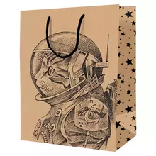 Пакет подарочный 11*14*65 см. ArtSpace "Space Cat" крафт