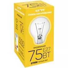 Лампа накаливания Старт Б 75W E27 прозрачная